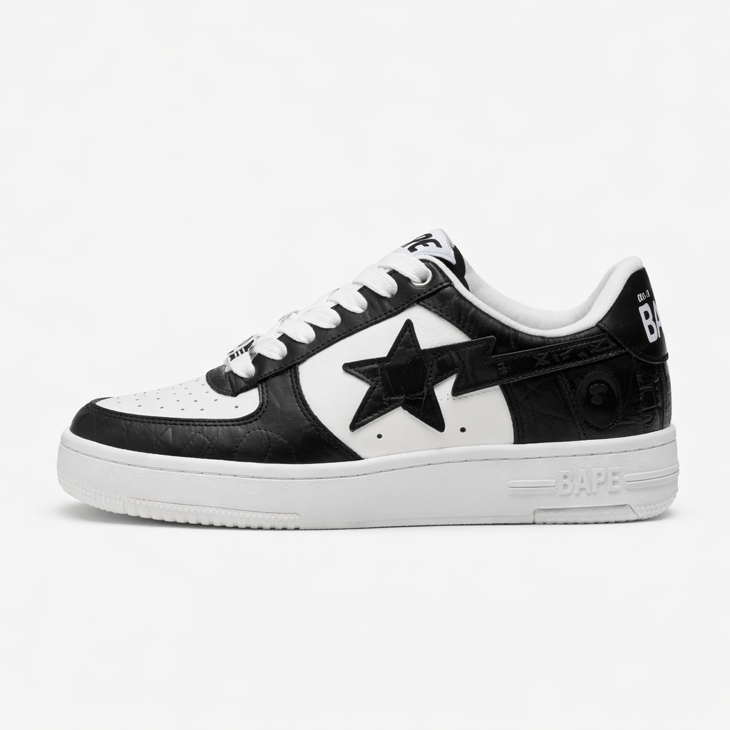 Black and White Bapesta