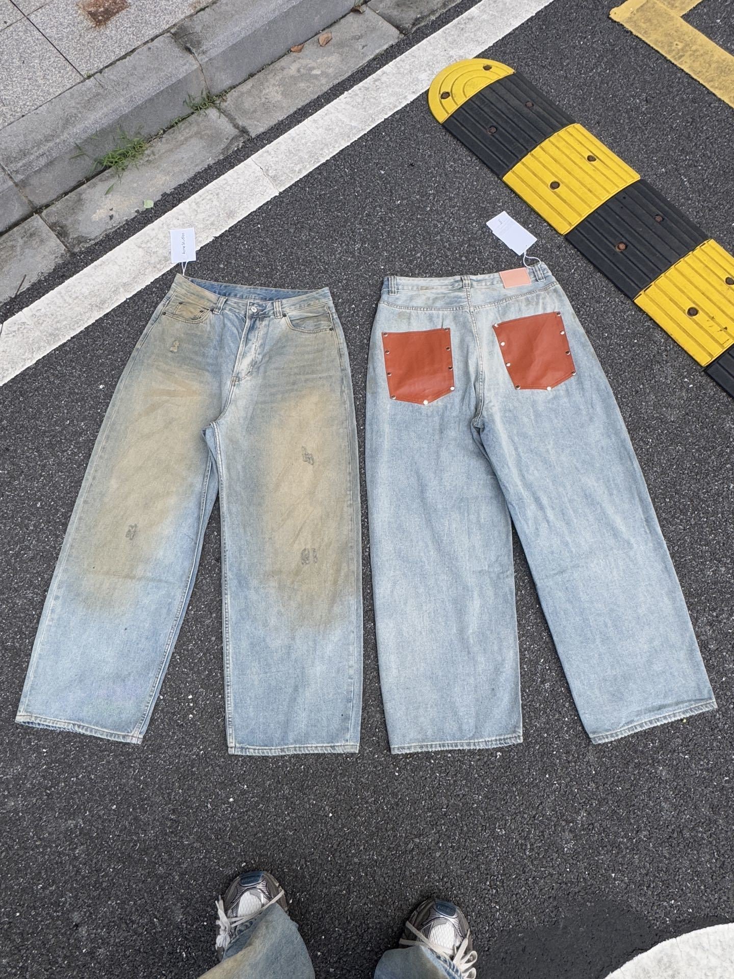 Jean imprimé trompe-l'œil à jambes larges 1981 Acne Studios