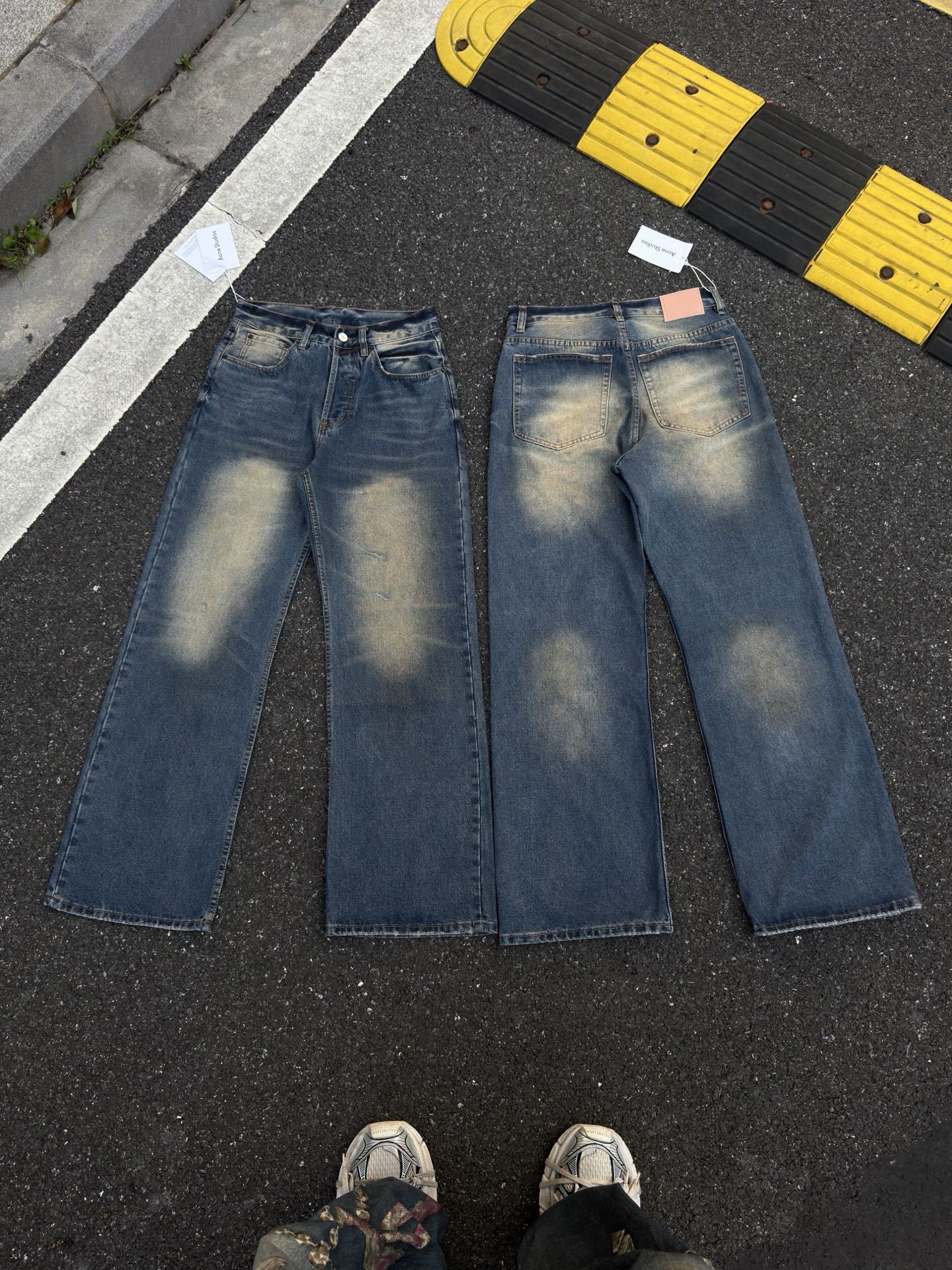 Jean imprimé trompe-l'œil à jambes larges 1981 Acne Studios