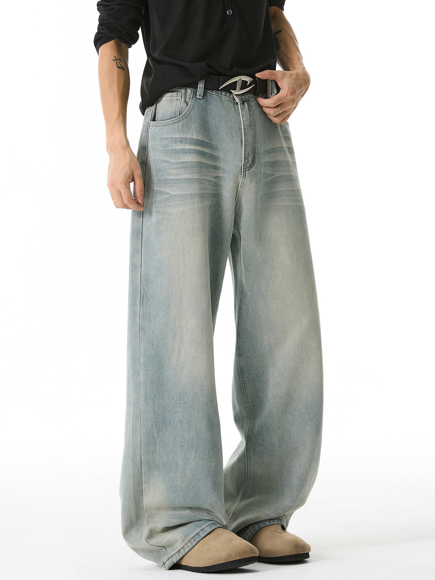 Pantalon en jean coupe décontractée