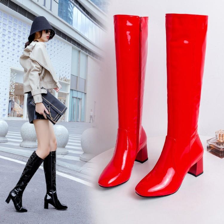 Bottes à talons carrés multicolores