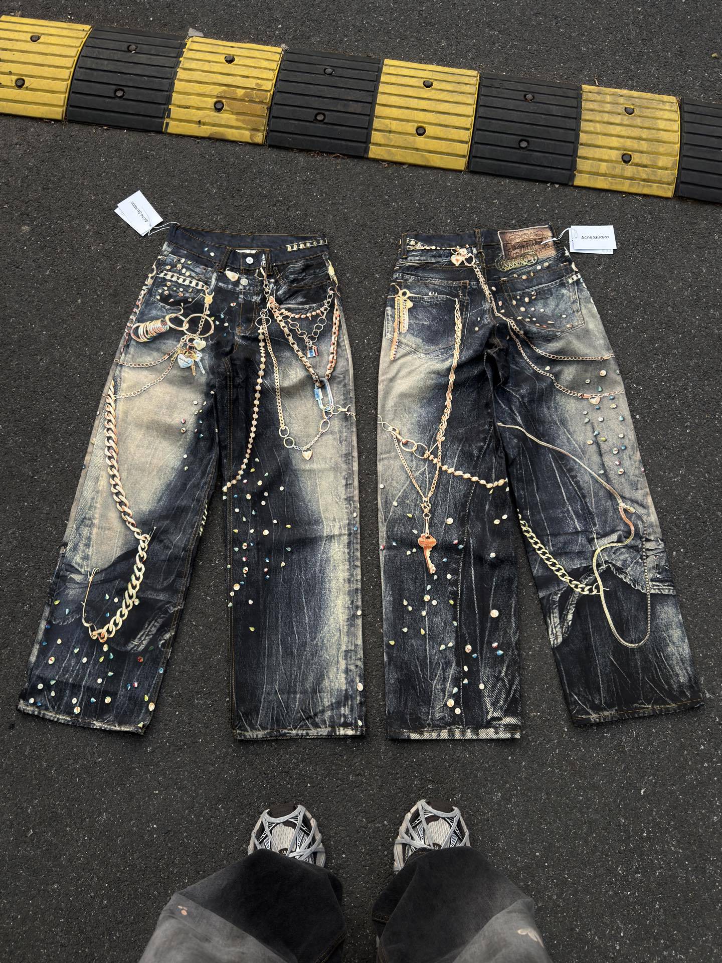 1981 Wide-Leg Trompe L'oeil Printed Jeans Acne Studios