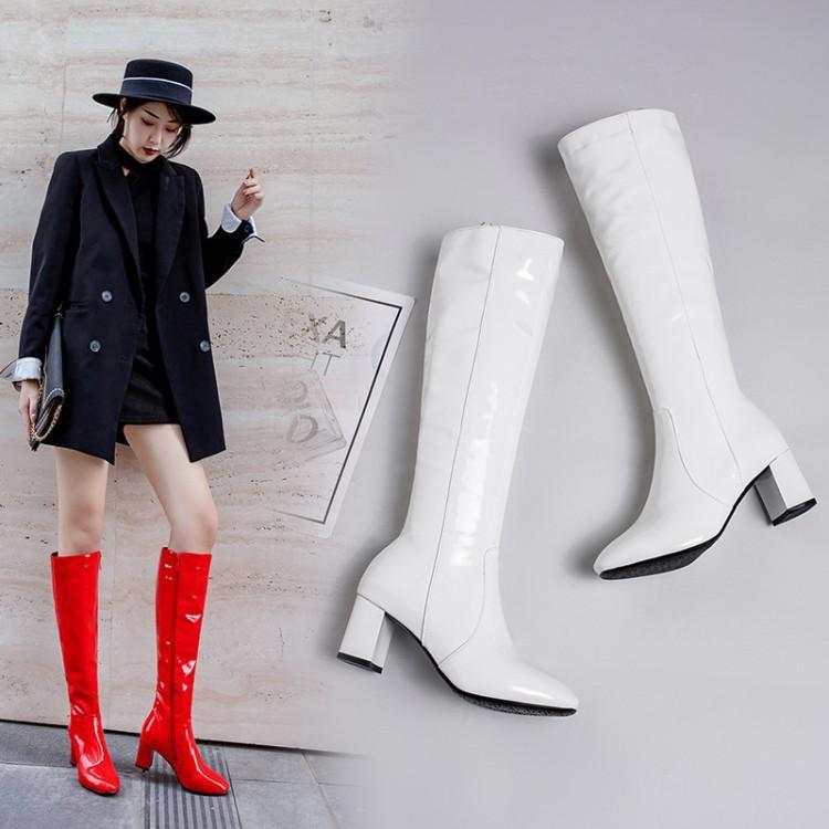 Bottes à talons carrés multicolores