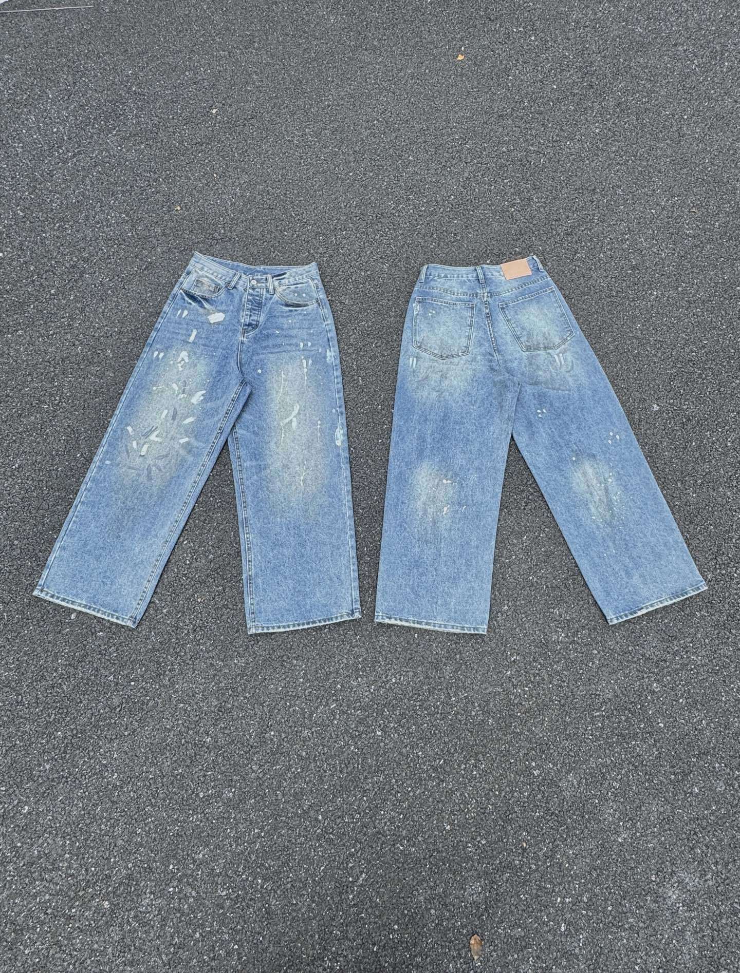 Jean imprimé trompe-l'œil à jambes larges 1981 Acne Studios