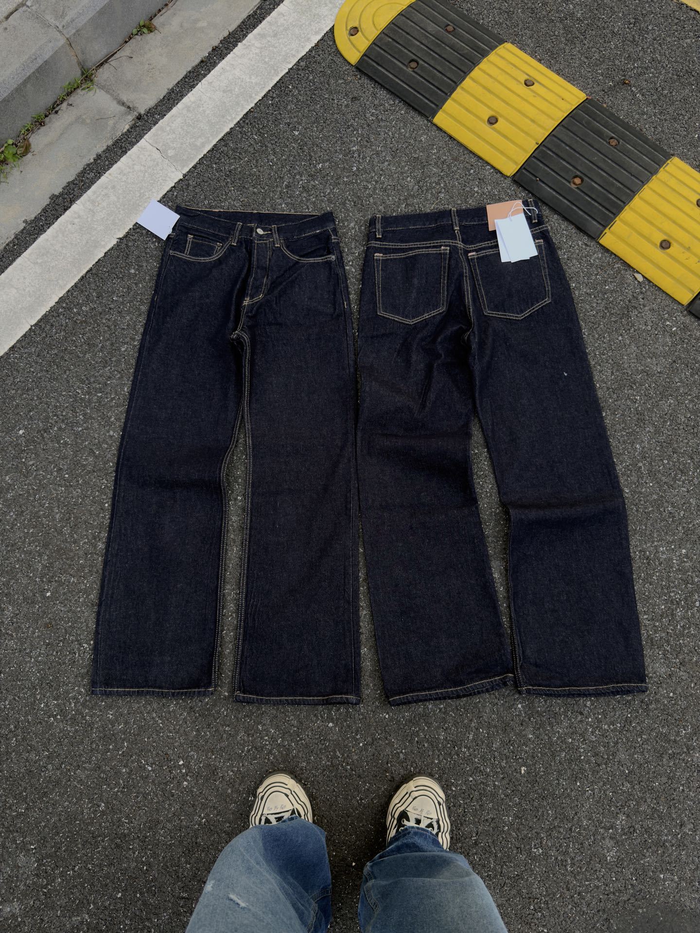 Jean imprimé trompe-l'œil à jambes larges 1981 Acne Studios
