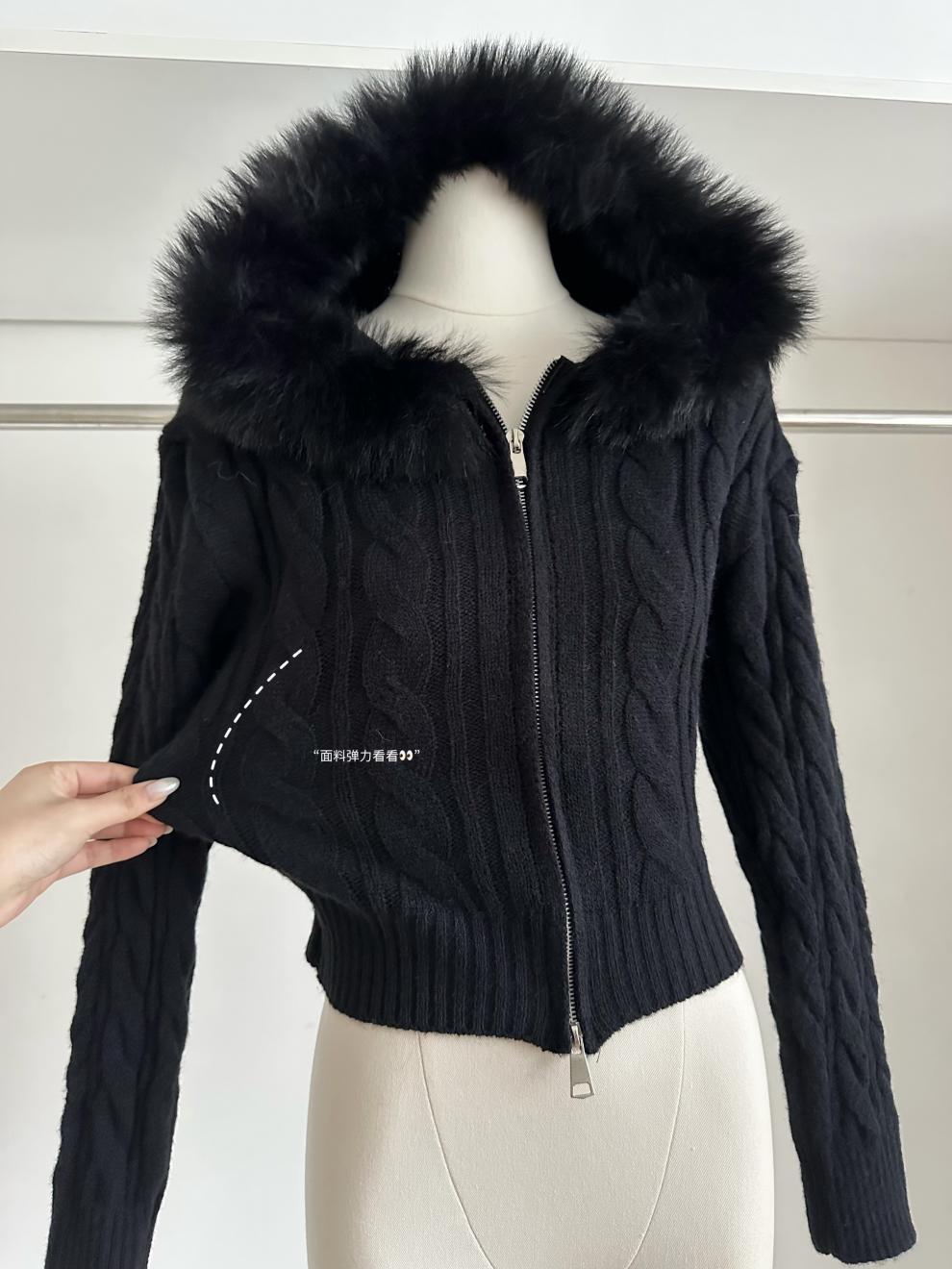 Fur-Trim Zip Jacket