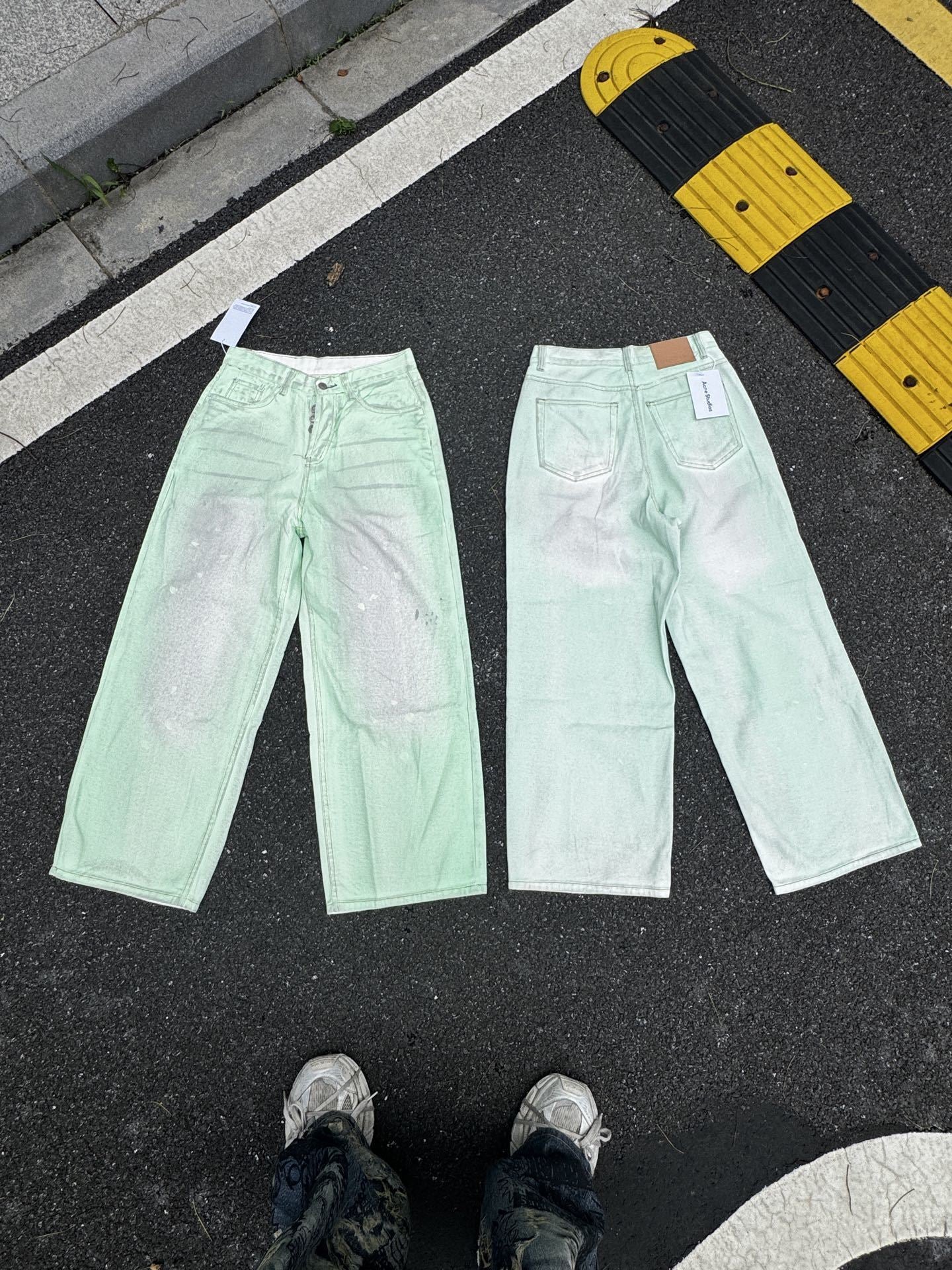 Jean imprimé trompe-l'œil à jambes larges 1981 Acne Studios