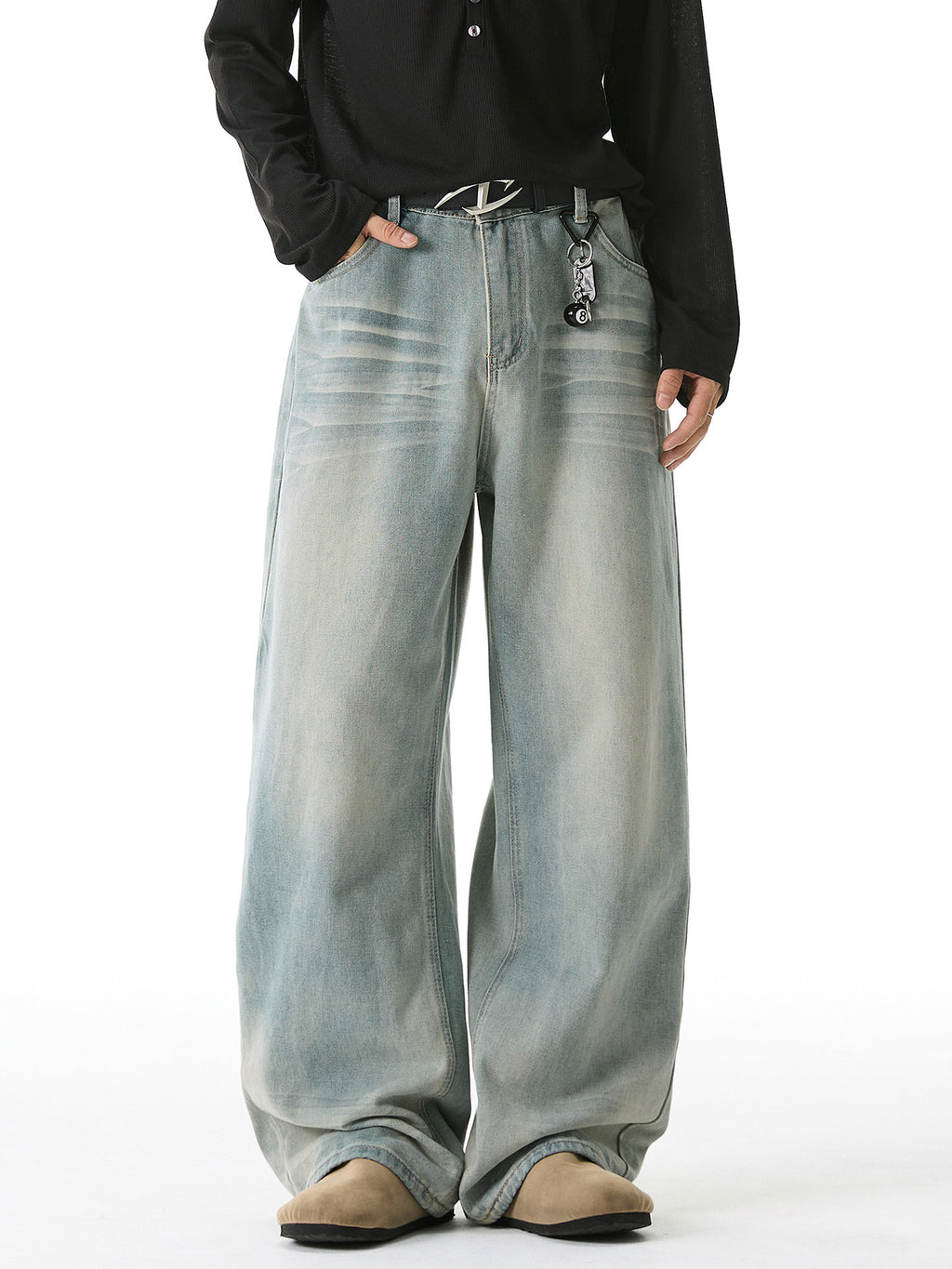 Pantalon en jean coupe décontractée