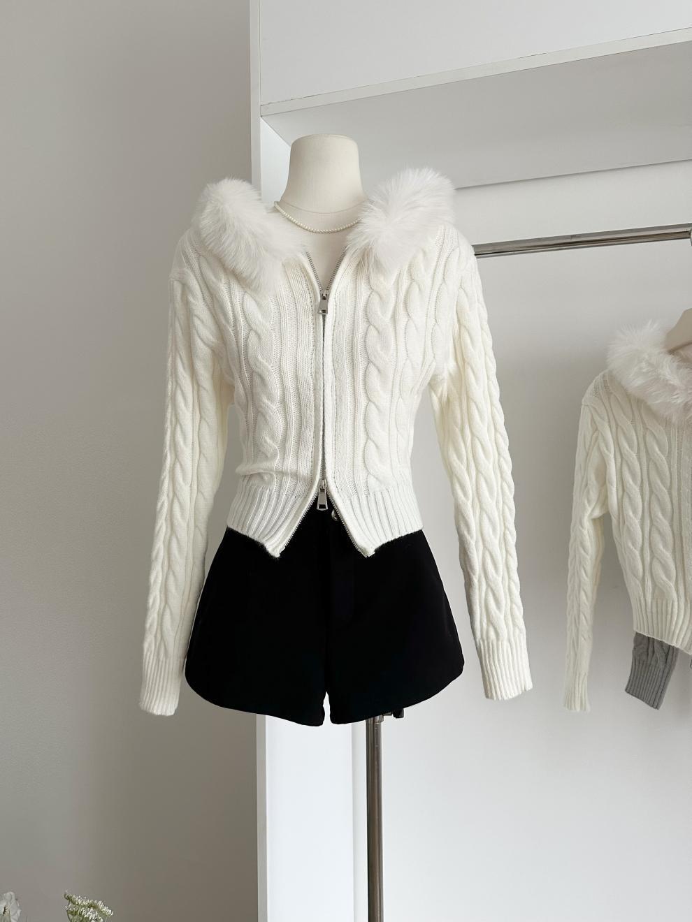 Fur-Trim Zip Jacket