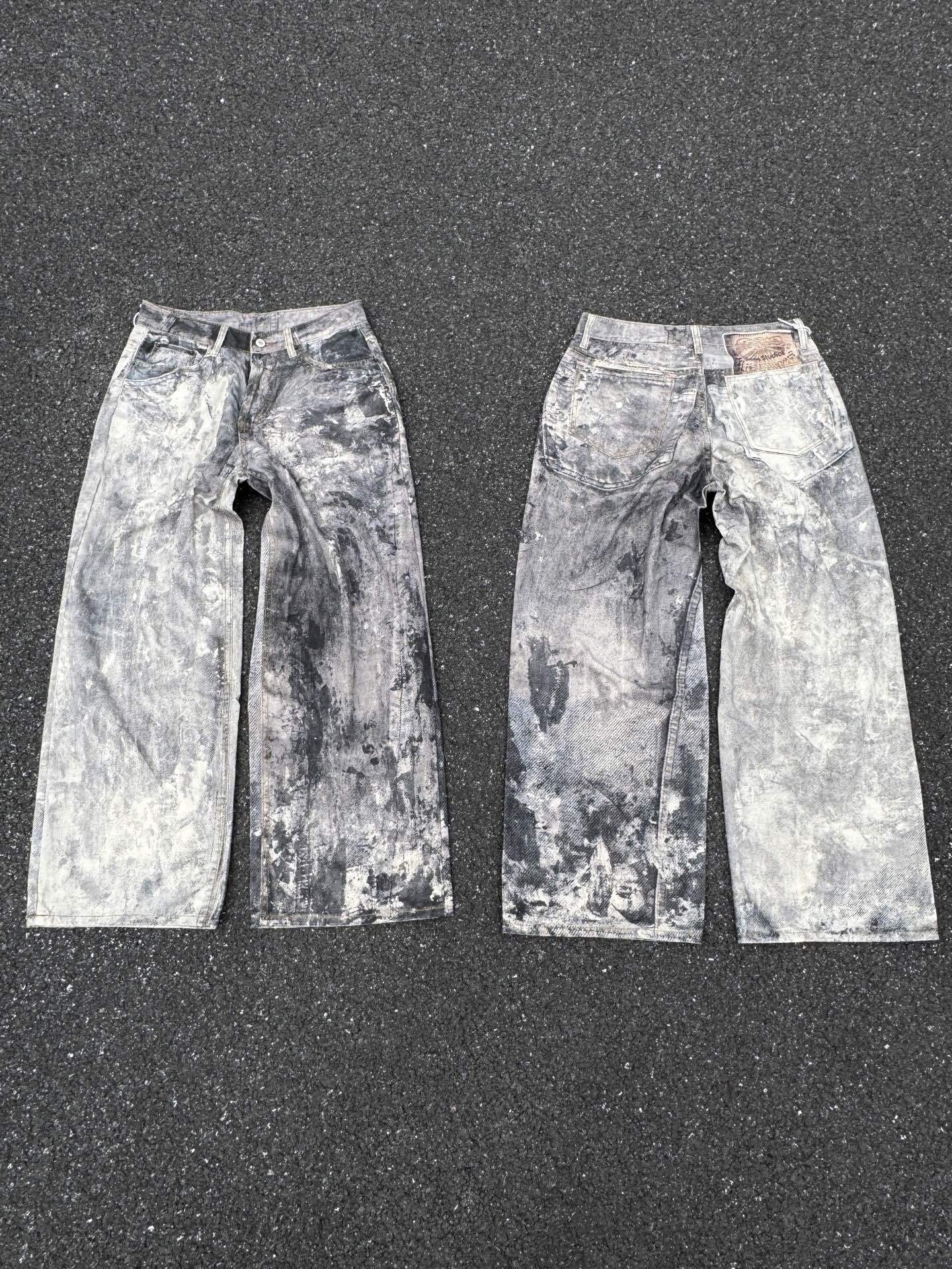 Jean imprimé trompe-l'œil à jambes larges 1981 Acne Studios