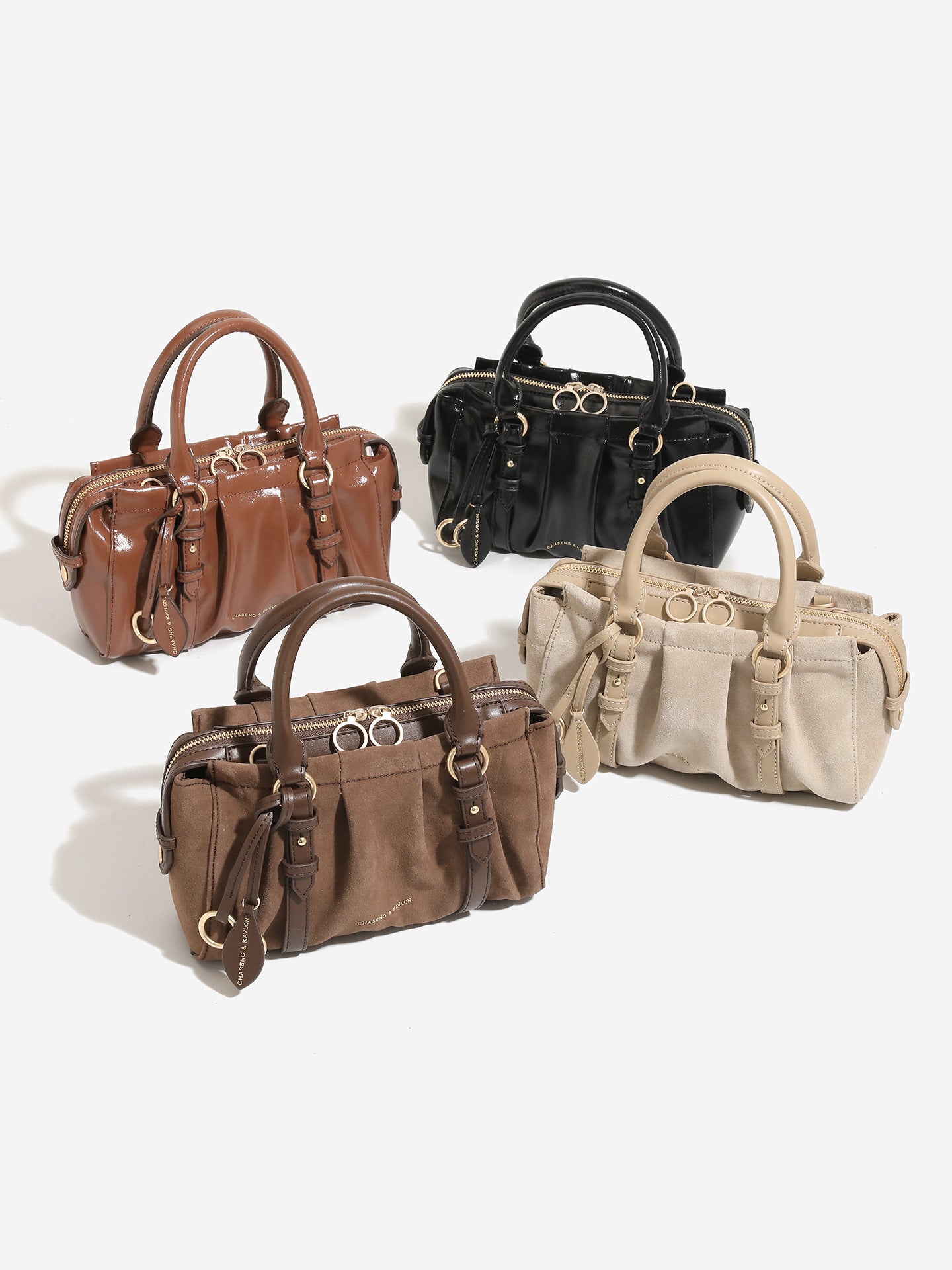 Soft Suede Top-Handle Bag