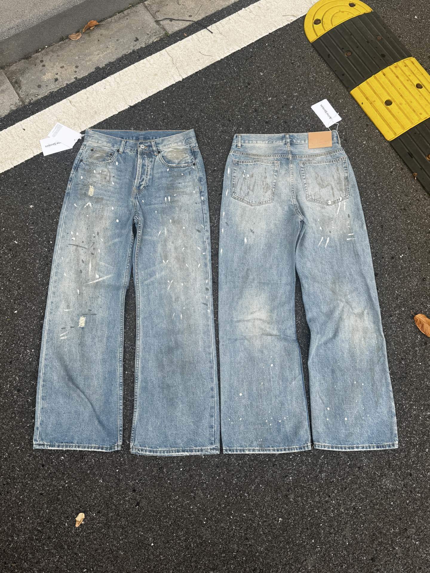 Jean imprimé trompe-l'œil à jambes larges 1981 Acne Studios