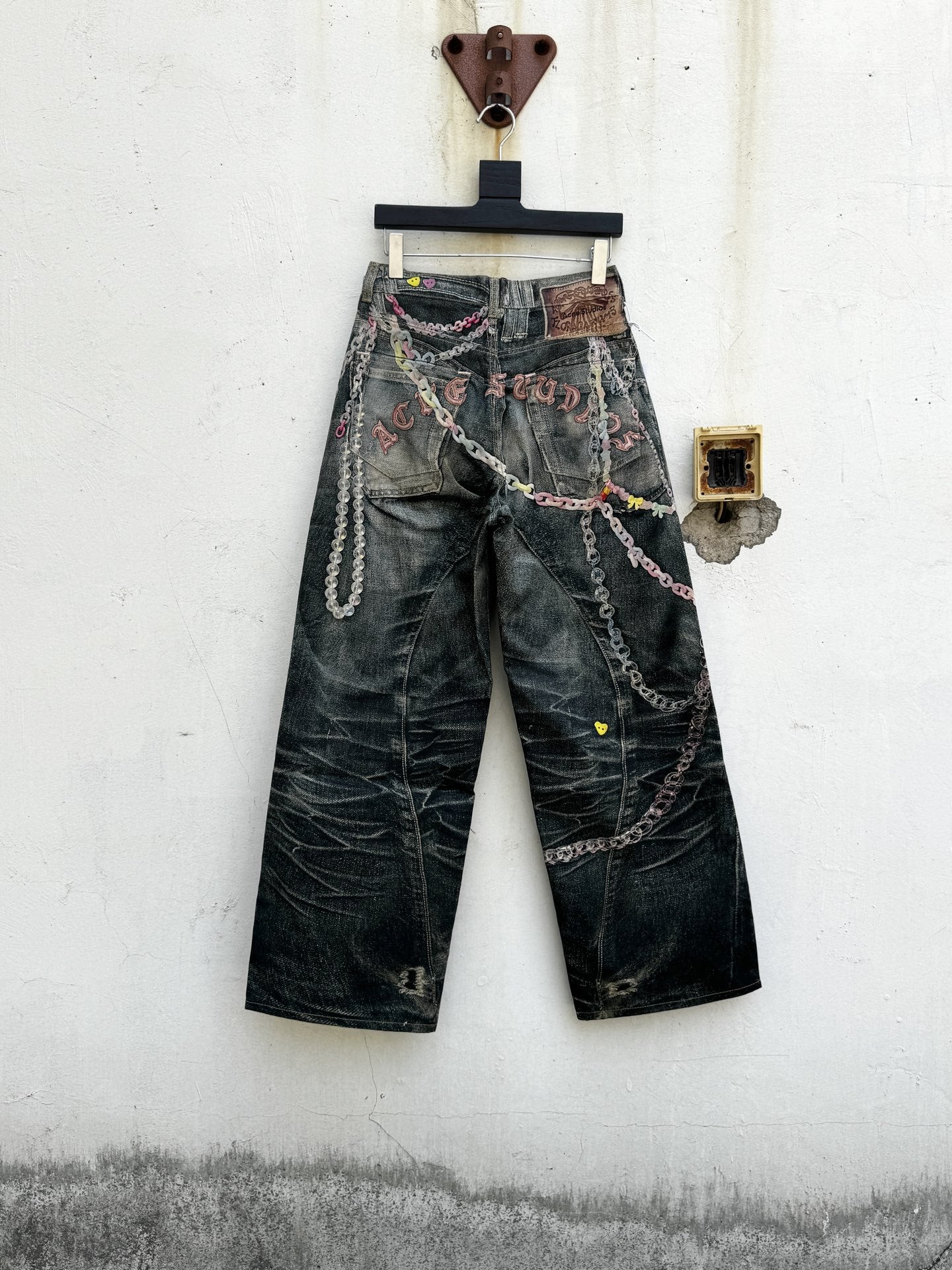 Jean imprimé trompe-l'œil à jambes larges 1981 Acne Studios