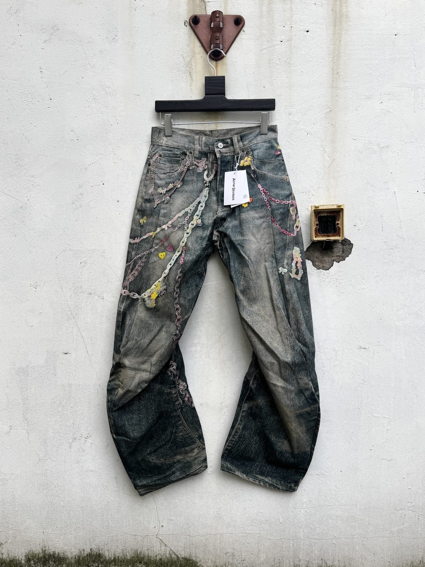 Jean imprimé trompe-l'œil à jambes larges 1981 Acne Studios