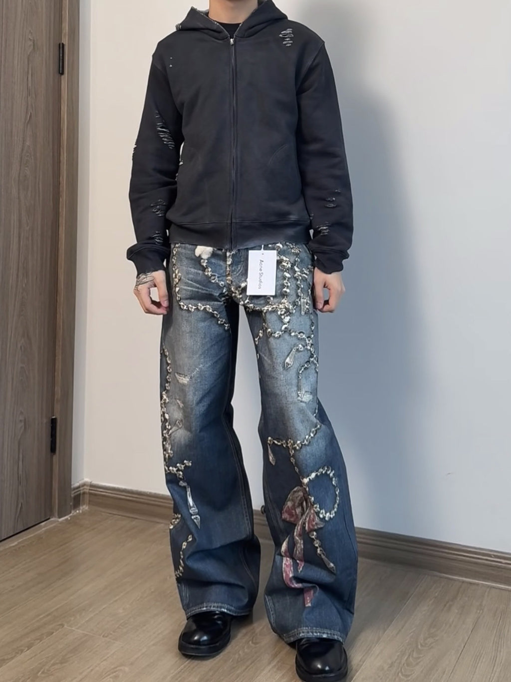 1981 Wide-Leg Trompe L'oeil Printed Jeans Acne Studios