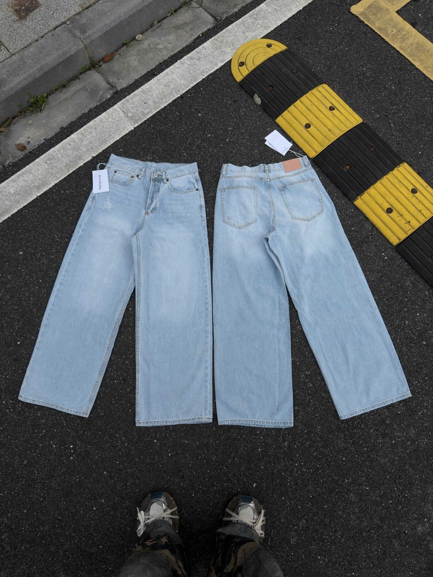 Jean imprimé trompe-l'œil à jambes larges 1981 Acne Studios