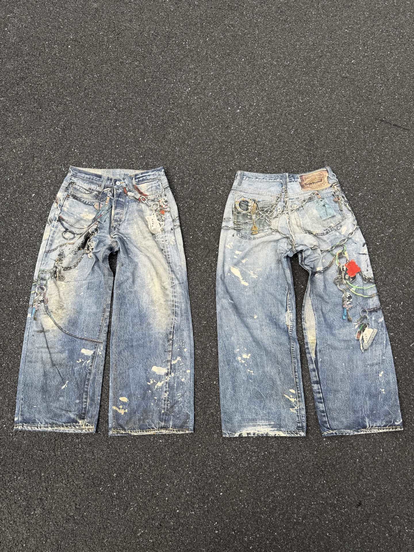 Jean imprimé trompe-l'œil à jambes larges 1981 Acne Studios