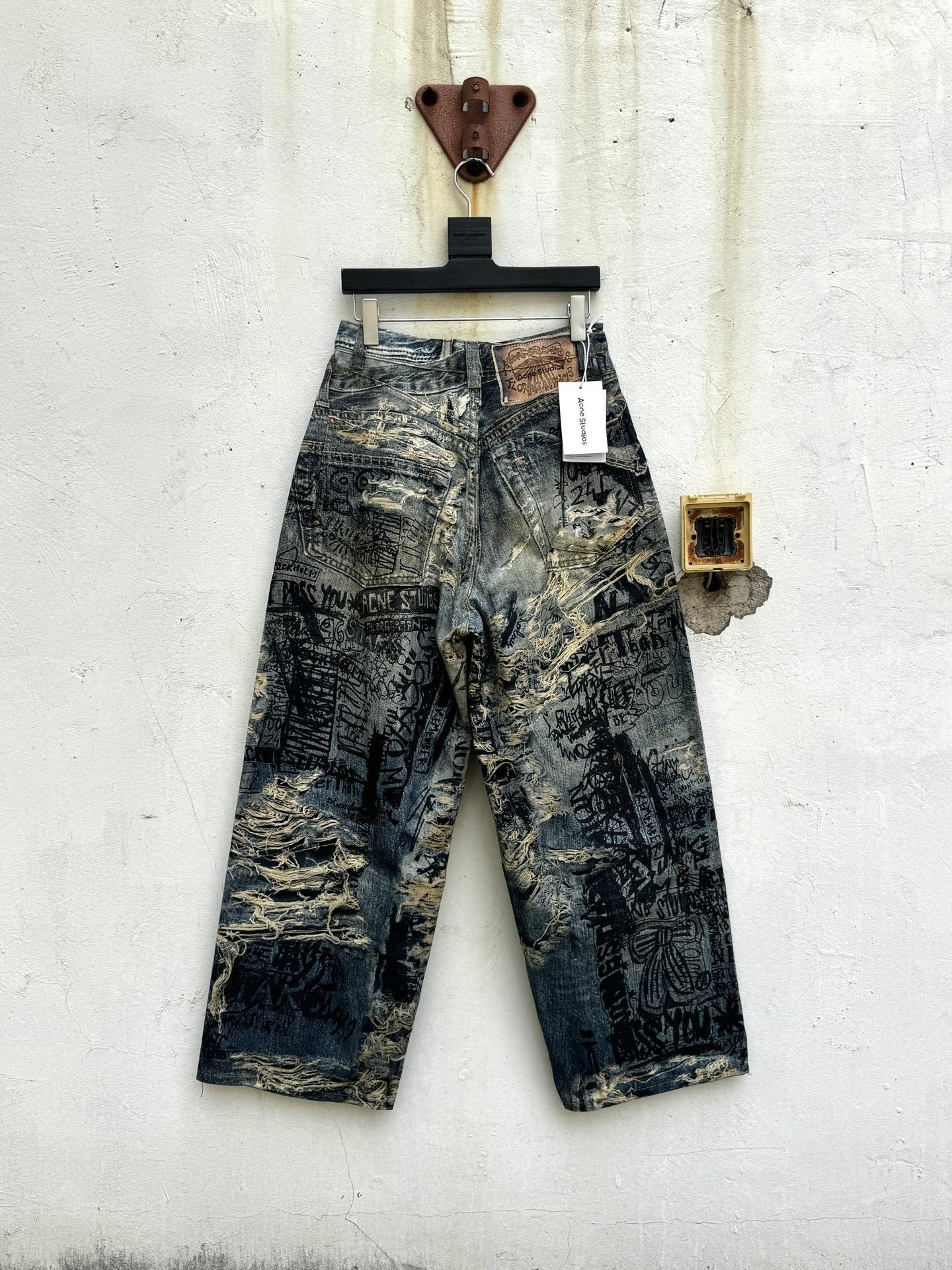 Jean imprimé trompe-l'œil à jambes larges 1981 Acne Studios