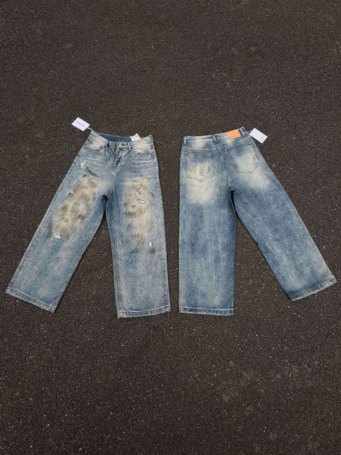 Jean imprimé trompe-l'œil à jambes larges 1981 Acne Studios