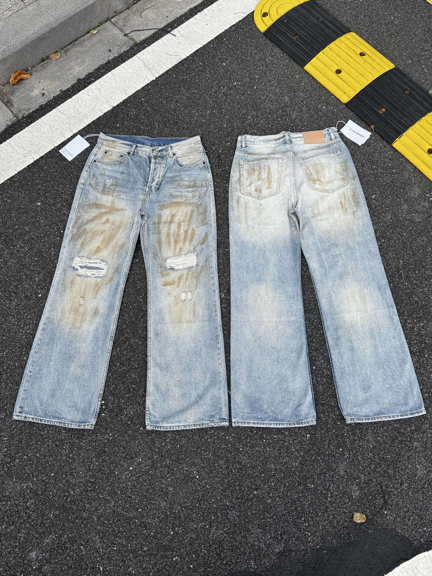 Jean imprimé trompe-l'œil à jambes larges 1981 Acne Studios