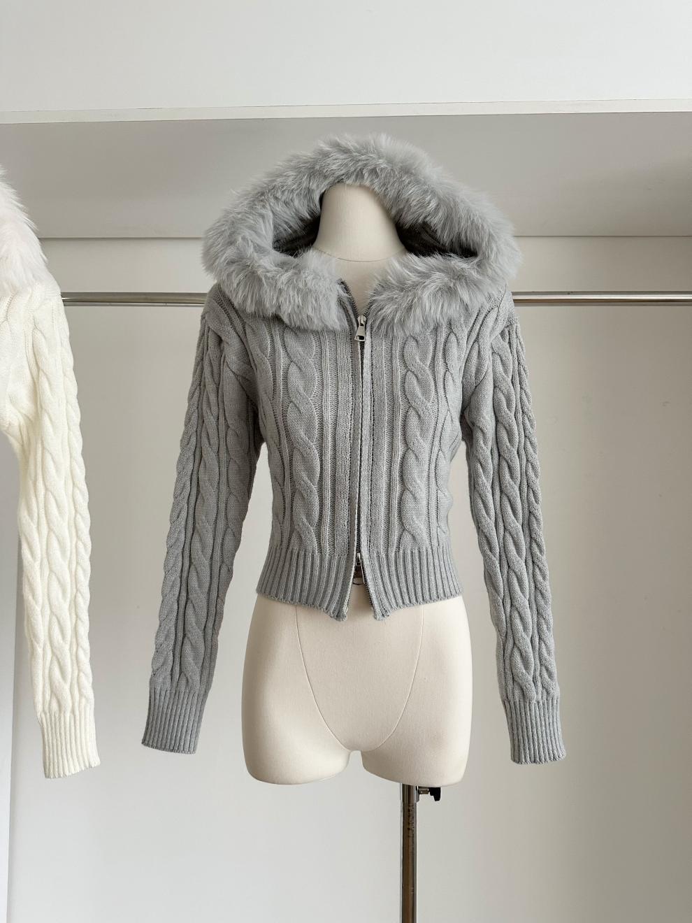Fur-Trim Zip Jacket