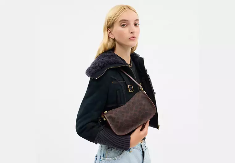 Coach Waverly Bag In Signature Canvas Shoulder Bag