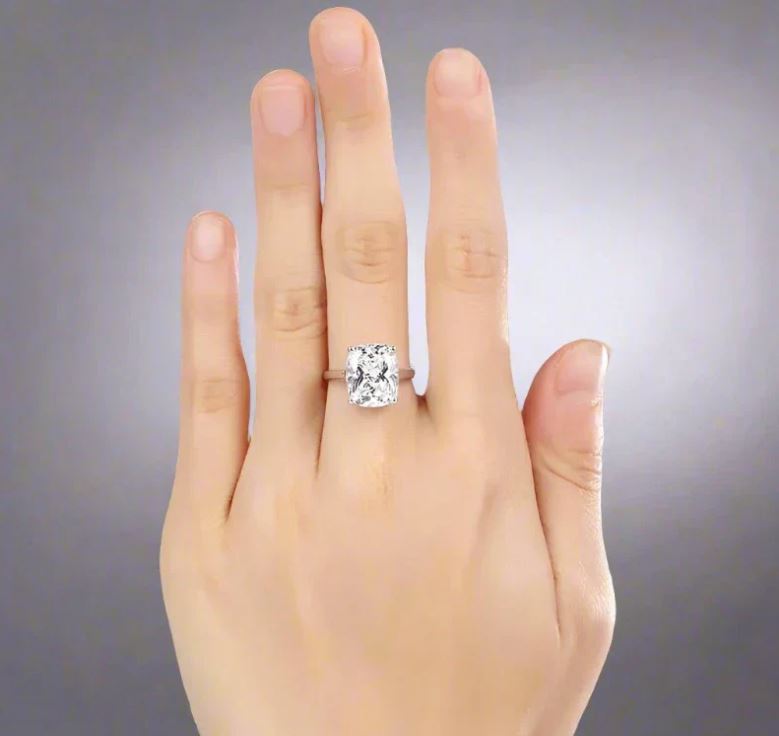 SOLID 925 STERLING SILVER PRINCESS CUT