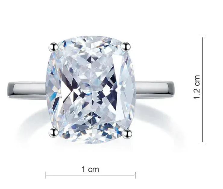 SOLID 925 STERLING SILVER PRINCESS CUT